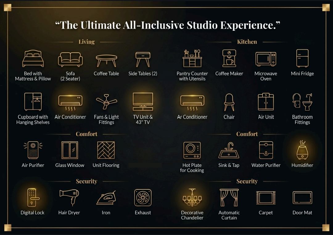 Studio amenities layout
