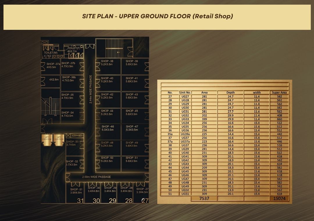 Upper ground retail plan